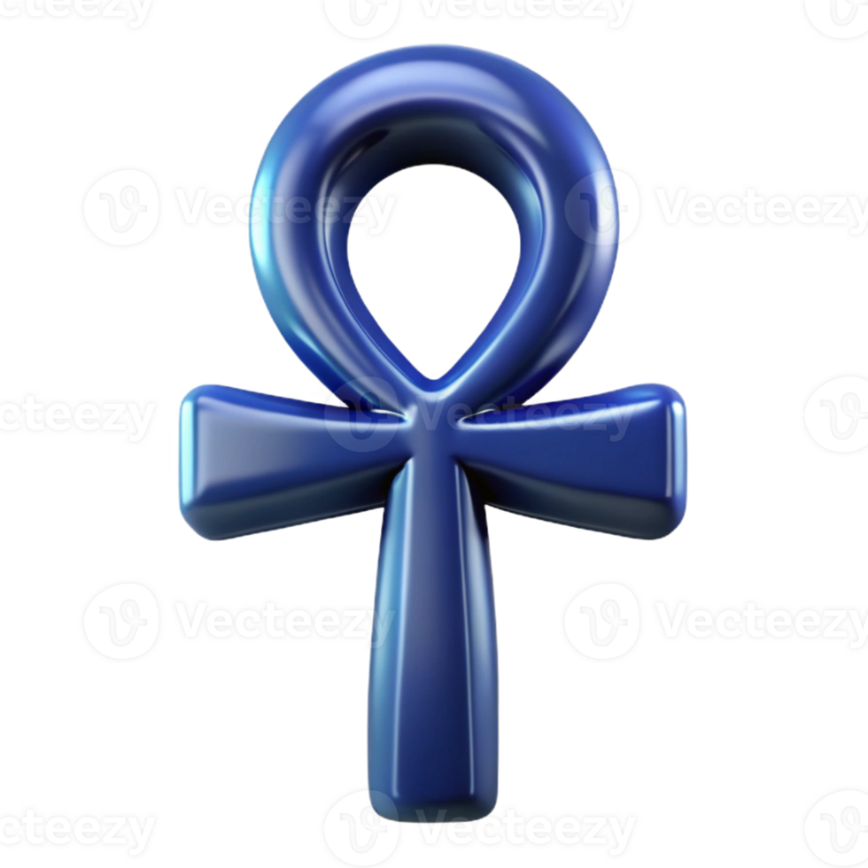 radiant calm avant-garde Ultra-detailed concept art style, isolated cutout of a single, ornate Egyptian Ankh made of polished lapis lazuli with Transparent Background flawless png