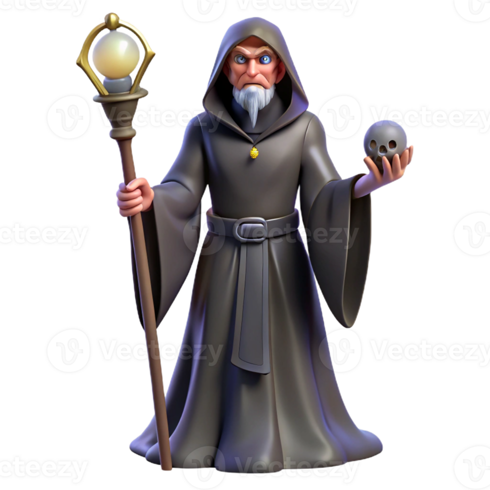 mesmerizing energetic artistic Hades, God of the Underworld, holding bident, dark robes with Transparent Background sharp png