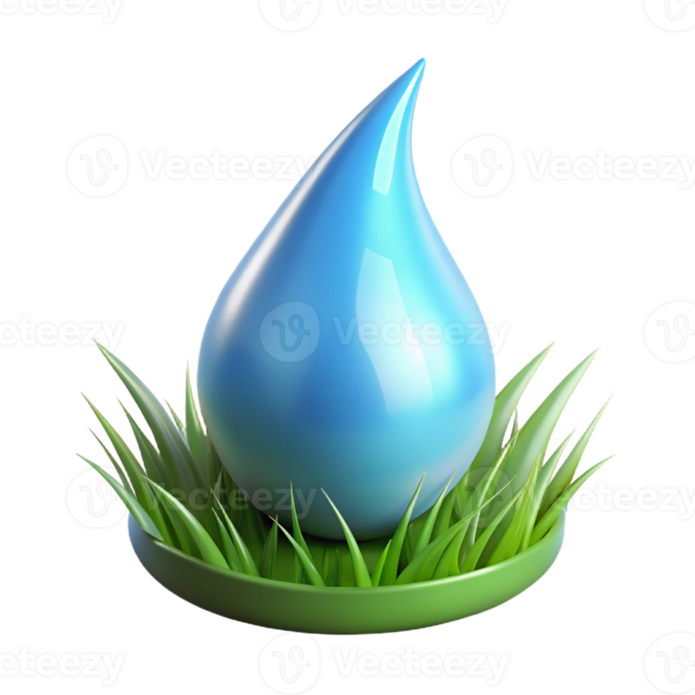 picturesque contemporary Photorealistic ultra-detailed isolated cutout of a single dewdrop on a blade of grass, with Transparent Background luxury png