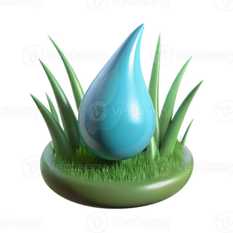 radiant unforgettable Photorealistic ultra-detailed isolated cutout of a single dewdrop on a blade of grass, with Transparent Background png
