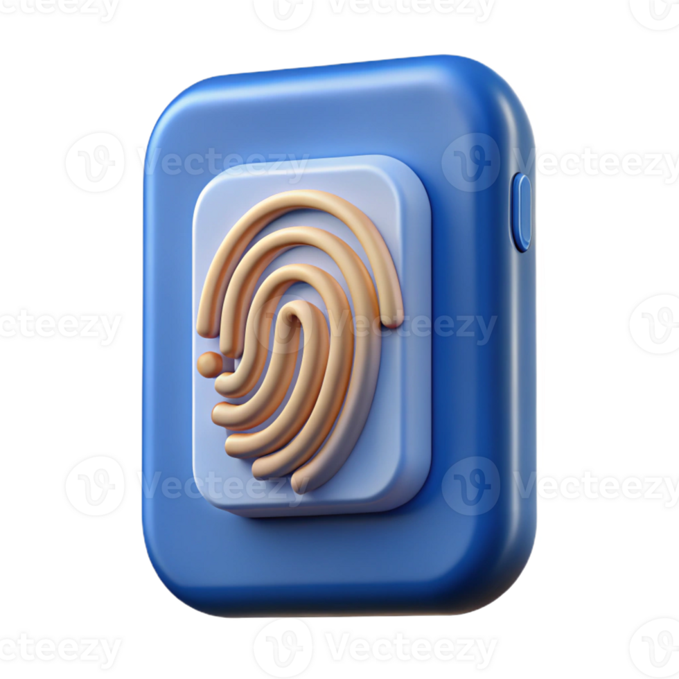passionate stunning Biometric fingerprint scanner, security technology, with Transparent Background perfect clarity png