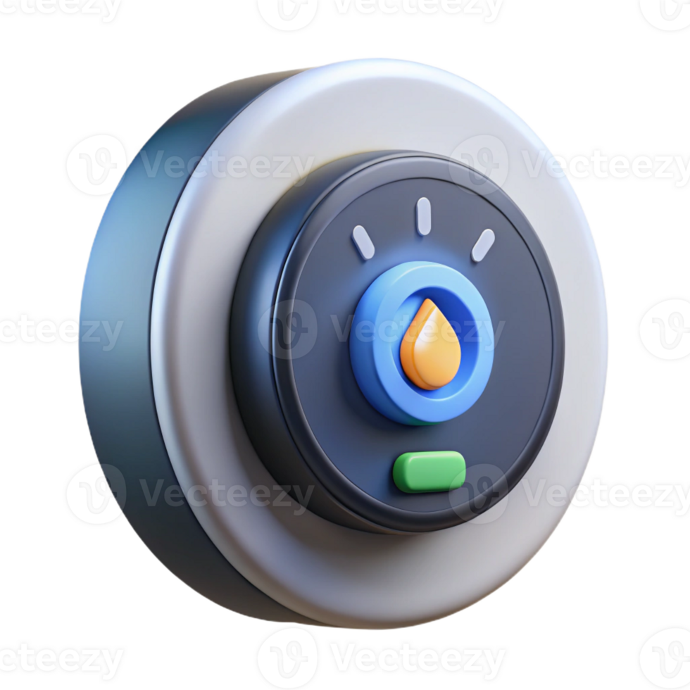 splendid energetic gothic Smart thermostat, energy efficiency, with Transparent Background expertly shot png