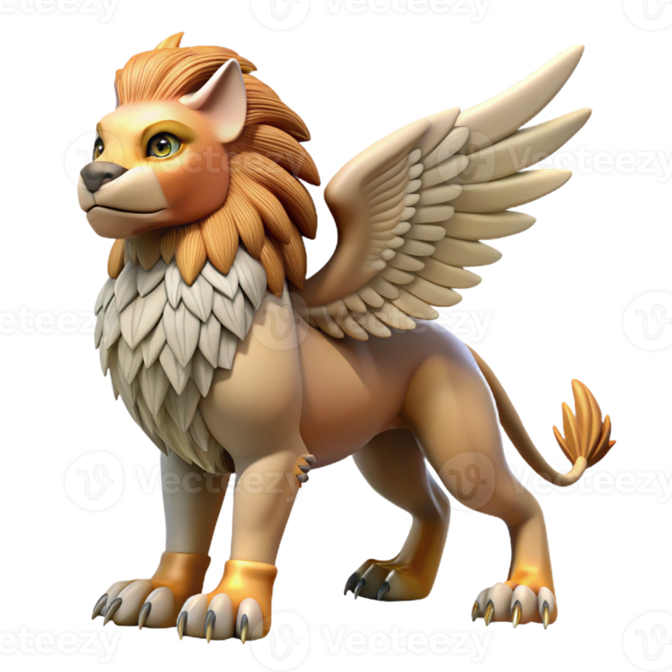 sought-after abstract Griffin, eagle-lion hybrid with Transparent Background genuine png
