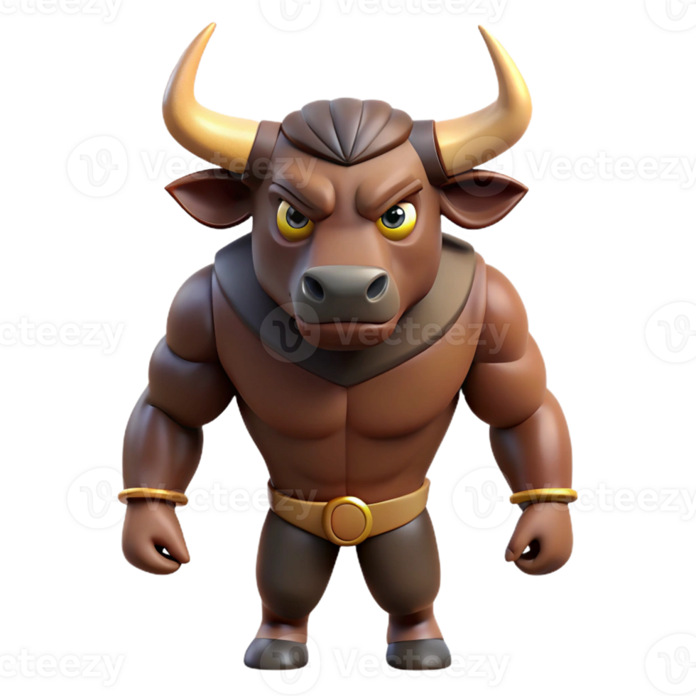 wonderful acclaimed Minotaur, bull-headed creature with Transparent Background png