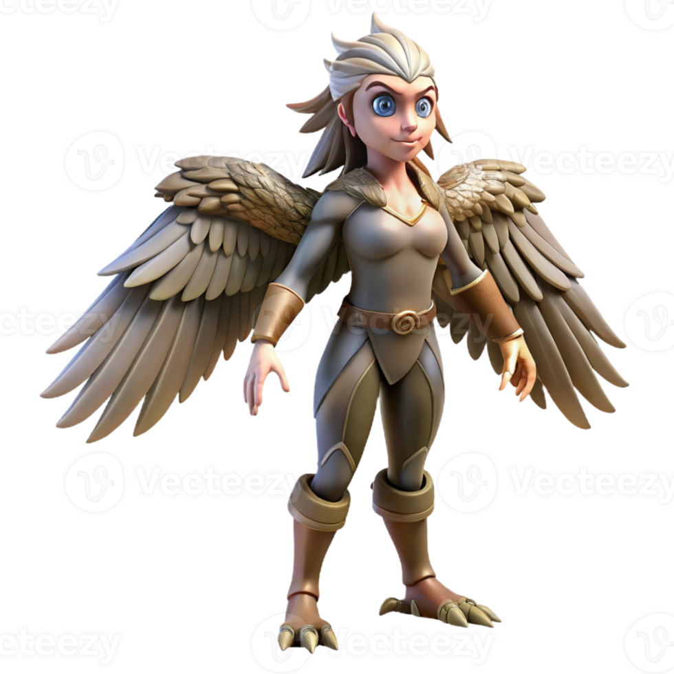 unparalleled gothic Harpy, bird-woman creature with Transparent Background sharp png