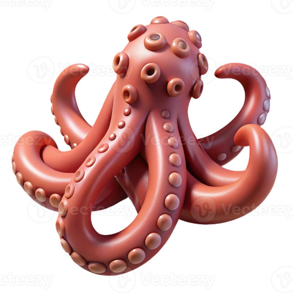 vibrant unforgettable Photorealistic, ultra-detailed, isolated cutout of a single Kraken tentacle, suckers visible with Transparent Background png