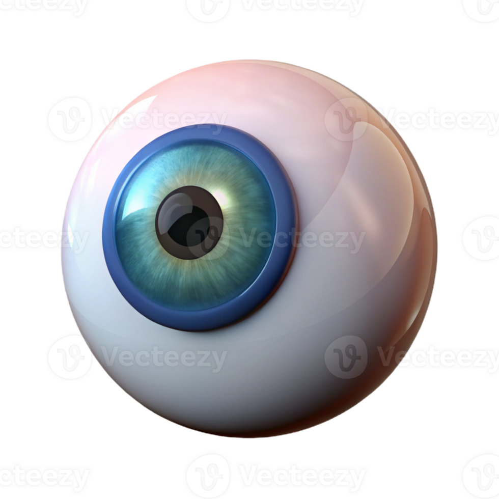 spectacular coastal Professional render, hyper-specific, isolated cutout of a single Cyclops eye, intensely detailed iris with Transparent Background expertly shot png