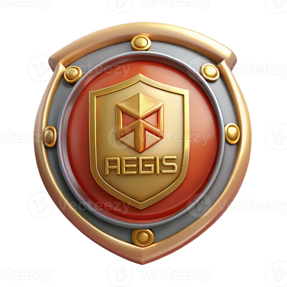 timeless baroque Aegis, shield of Zeus and Athena with Transparent Background detailed png