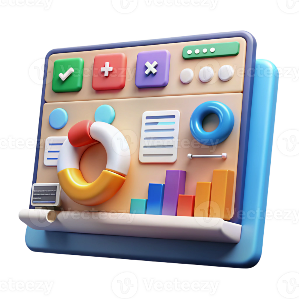 wonderful whimsical organic Project management software dashboard, task management, with Transparent Background elite png