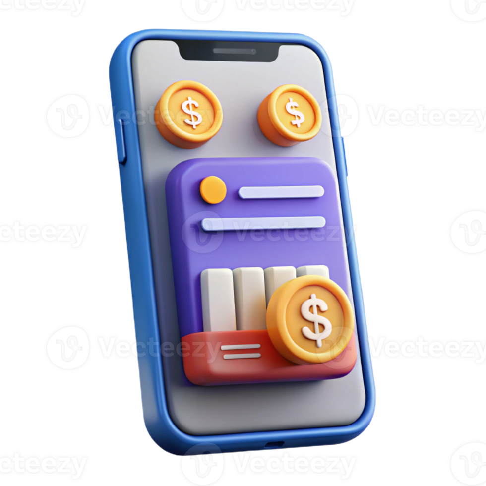 peaceful pristine Financial technology Fintech app interface, mobile banking, with Transparent Background precision png