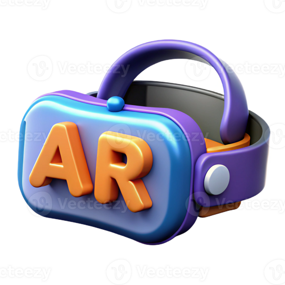vibrant joyful traditional Augmented reality AR headset, interactive technology, with Transparent Background perfect clarity png