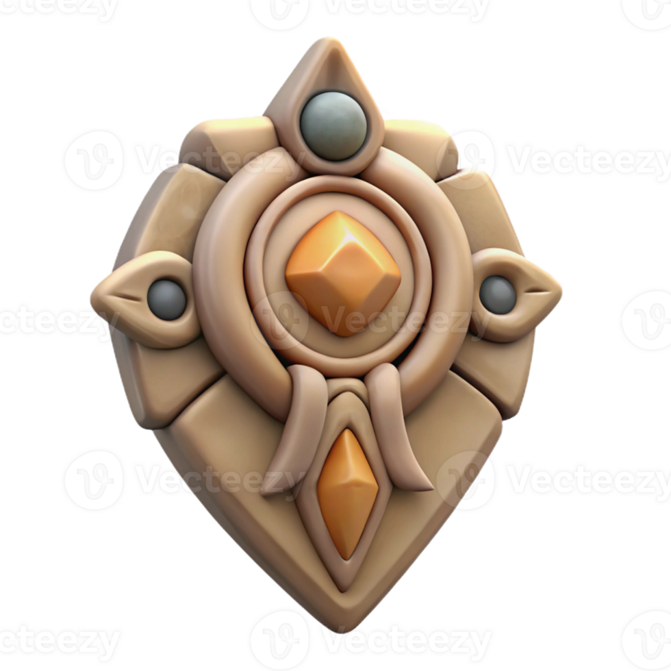 harmonious serene Isolated cutout of a hyper-specific tribal amulet, ultra-detailed, concept art style, made of bone and stone with Transparent Background perfect clarity png