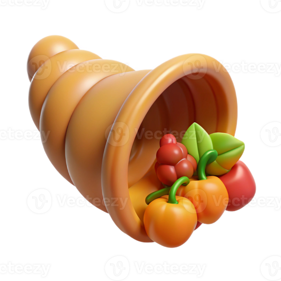rare geometric Cornucopia, horn of plenty with Transparent Background ultra HD png