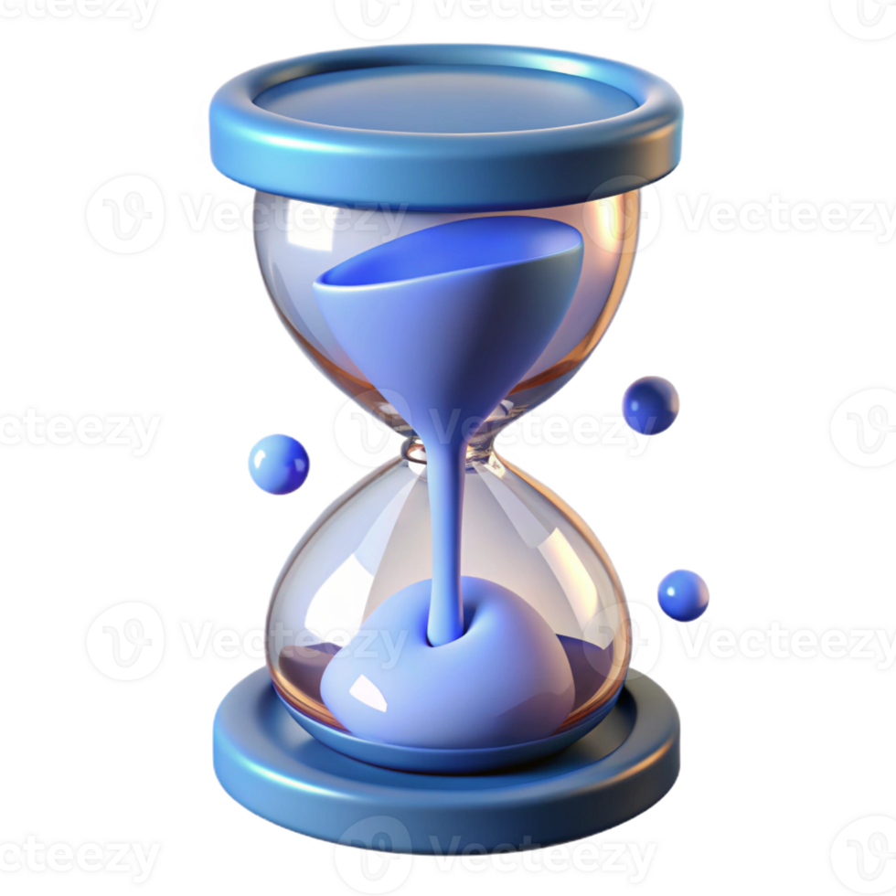 immaculate dreamy nordic Ultra-detailed, professional render of a floating hourglass filled with melting clocks with Transparent Background high resolution png