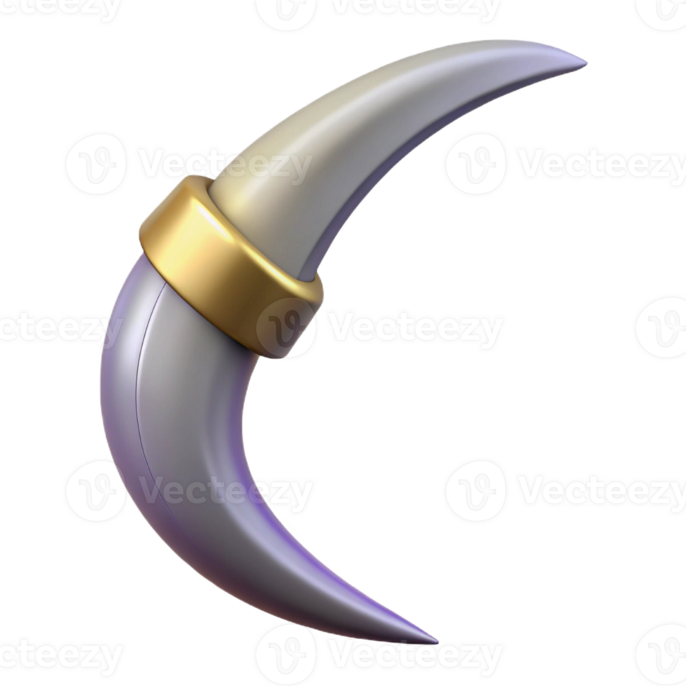 reflective fascinating Professional render, hyper-specific, isolated cutout of a single Harpy talon, sharp and curved with Transparent Background masterfully captured png