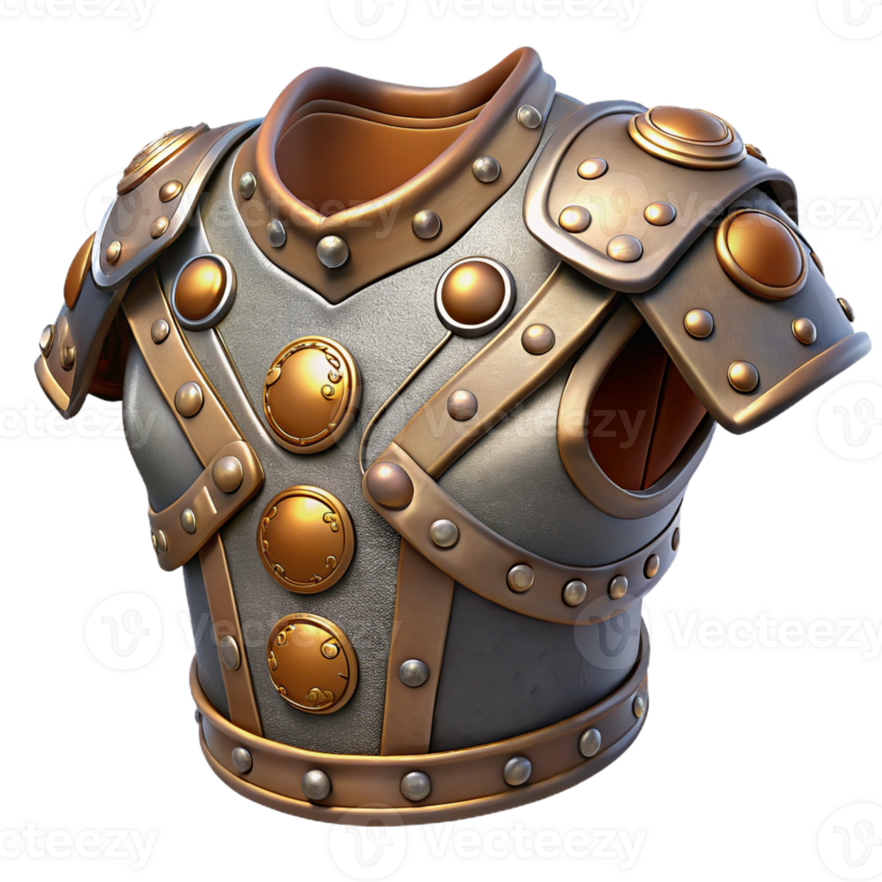 immaculate futuristic Steampunk shoulder armor with intricate metal plates and rivets with Transparent Background detailed png