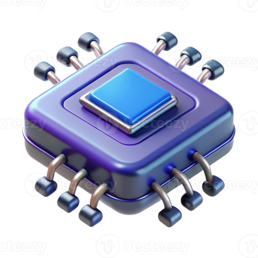 radiant harmonious modern Quantum computer processor, quantum computing, with Transparent Background high resolution png