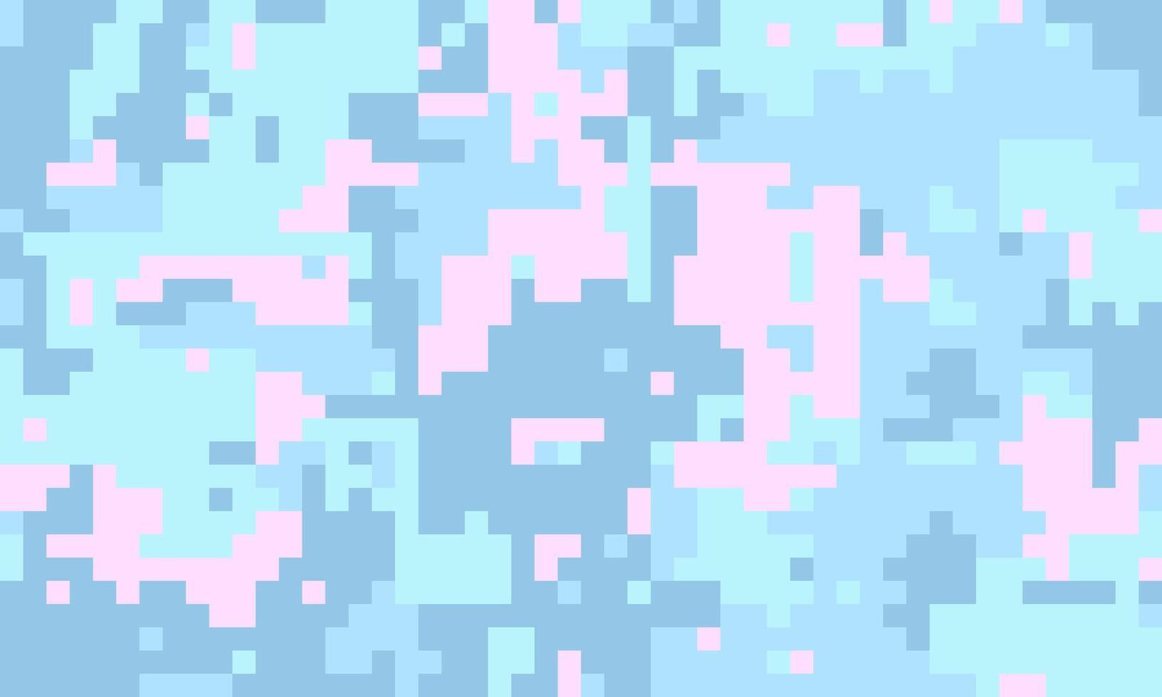 Abstract pixelated pastel background. Soft blue and pink mosaic creates a dreamy, calming atmosphere. Ideal for websites, presentations, or print designs needing a gentle, modern aesthetic. vector