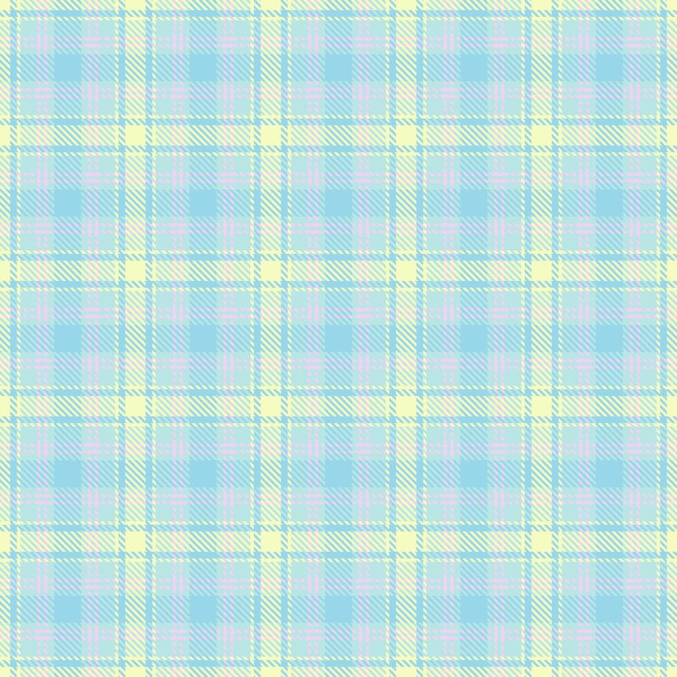 Ribbon pattern texture, performance plaid fabric seamless. Hotel textile check tartan background in light and cyan colors. vector