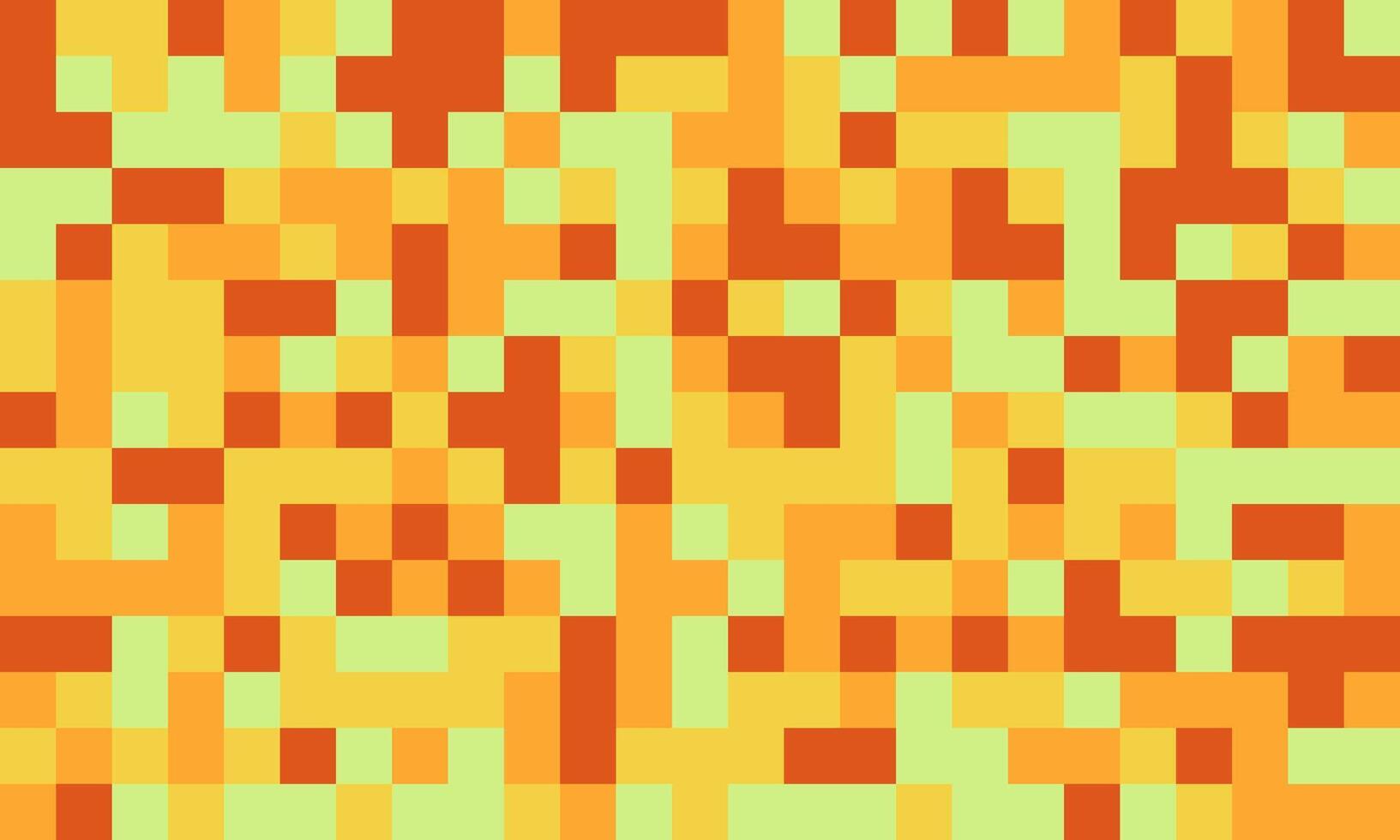 Abstract pixel art background. Warm, vibrant hues of orange and yellow create a dynamic, energetic texture. Ideal for website banners, presentations, or digital art projects. vector