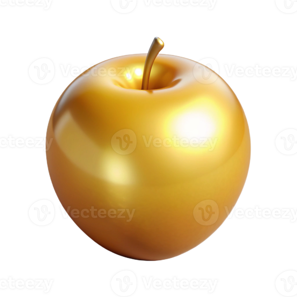 picturesque standout Hyper-specific, professional render, isolated cutout of a single Golden Apple of Hesperides, radiating light with Transparent Background png