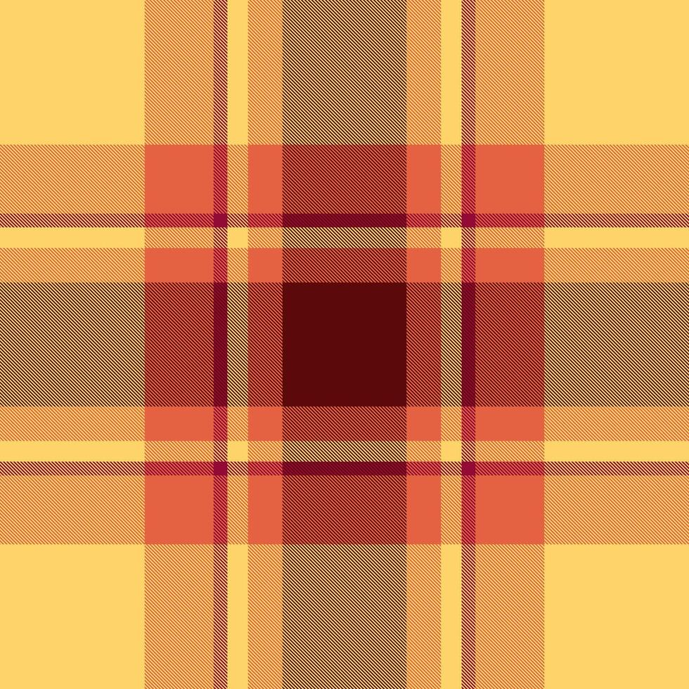 Us check texture tartan, africa pattern background plaid. Silky seamless textile fabric in red and amber colors. vector