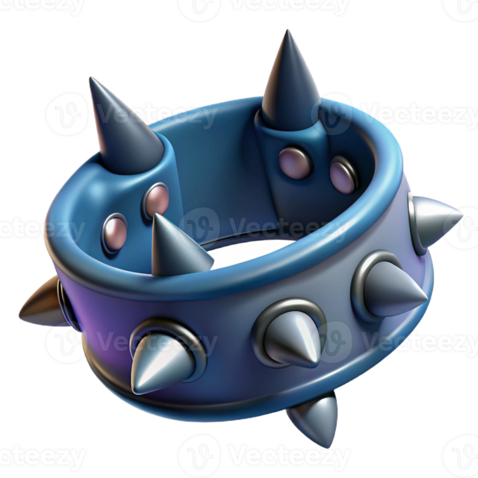 harmonious captivating Ultra-detailed, photorealistic, isolated cutout of a single Cerberus collar, studded with spikes with Transparent Background exclusive png