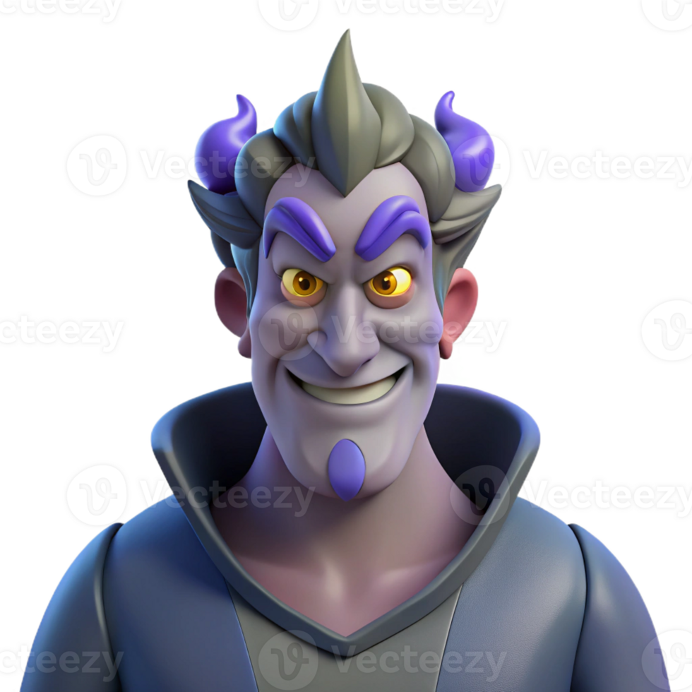 pristine bold minimalist Hades, God of the Underworld, stern expression, with Transparent Background top-tier png