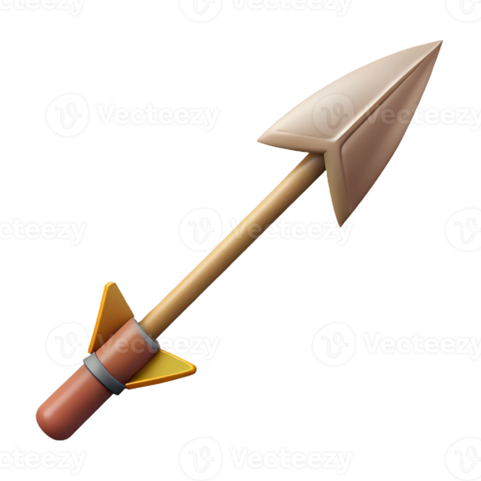 remarkable baroque Professional render of a photorealistic isolated cutout, ultra-detailed tribal arrow with a fletched tail with Transparent Background 4K png
