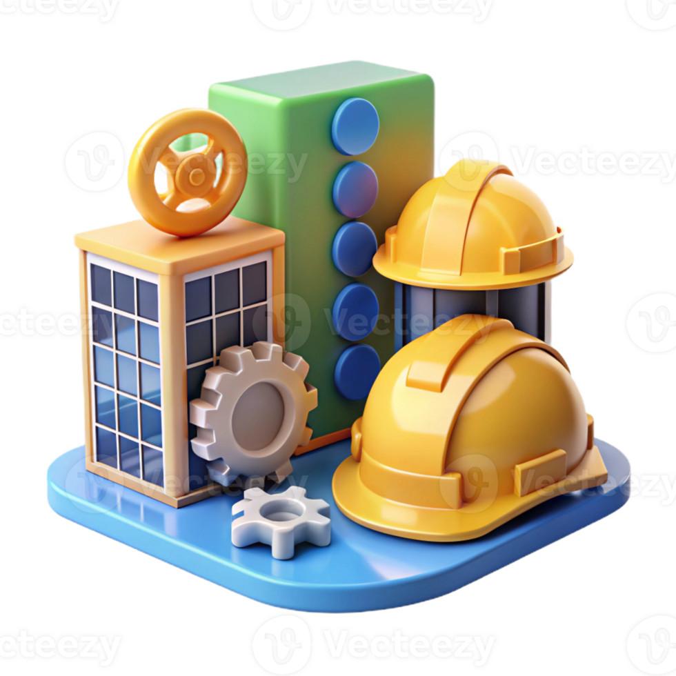 spectacular peaceful organic Construction technology equipment, building automation, with Transparent Background masterfully captured png
