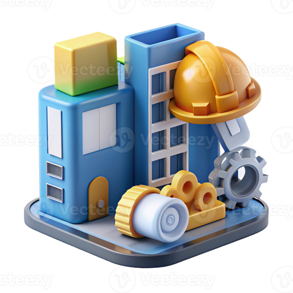 whimsical striking Construction technology equipment, building automation, with Transparent Background high resolution png