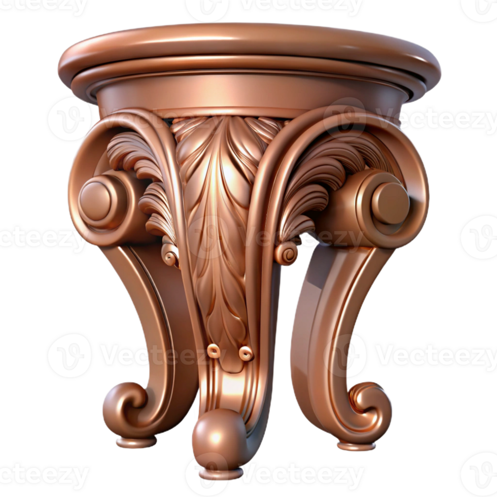 wonderful distinguished Baroque style furniture leg detail, with Transparent Background png