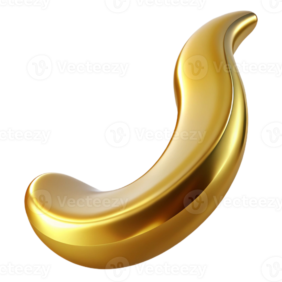 notable coastal Hyper-specific professional render, isolated cutout of an Art Nouveau whiplash curve, elegant flowing line, gold color, detailed texture with Transparent Background ultra HD png