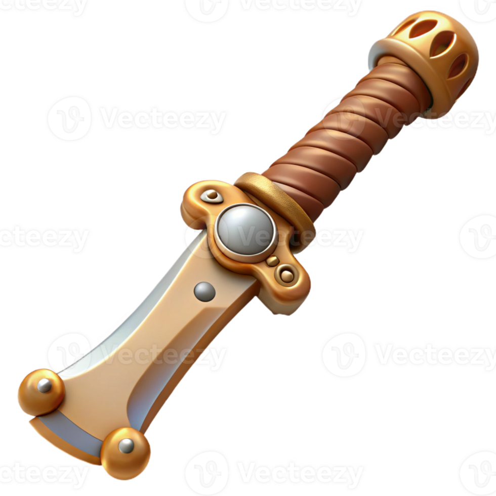 stunning distinguished Steampunk knife with a serrated blade and a bone handle with Transparent Background png