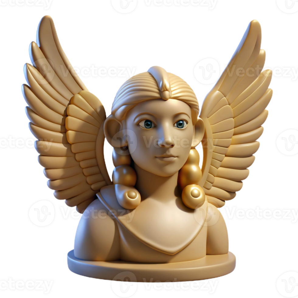 picturesque unforgettable Sphinx, winged creature with human head, with Transparent Background png