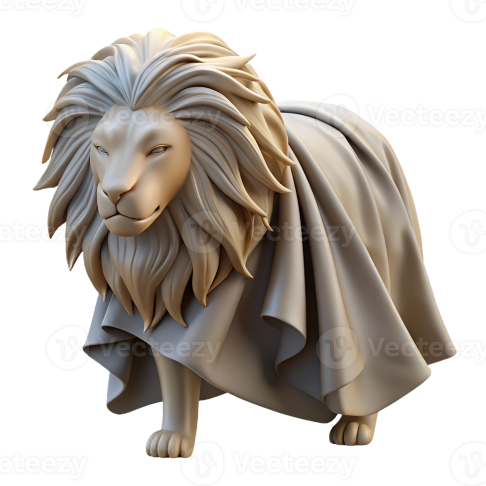 vibrant joyful elegant Hyper-specific professional render of a single, weathered Nemean Lion pelt, draped and folded with Transparent Background impeccable png