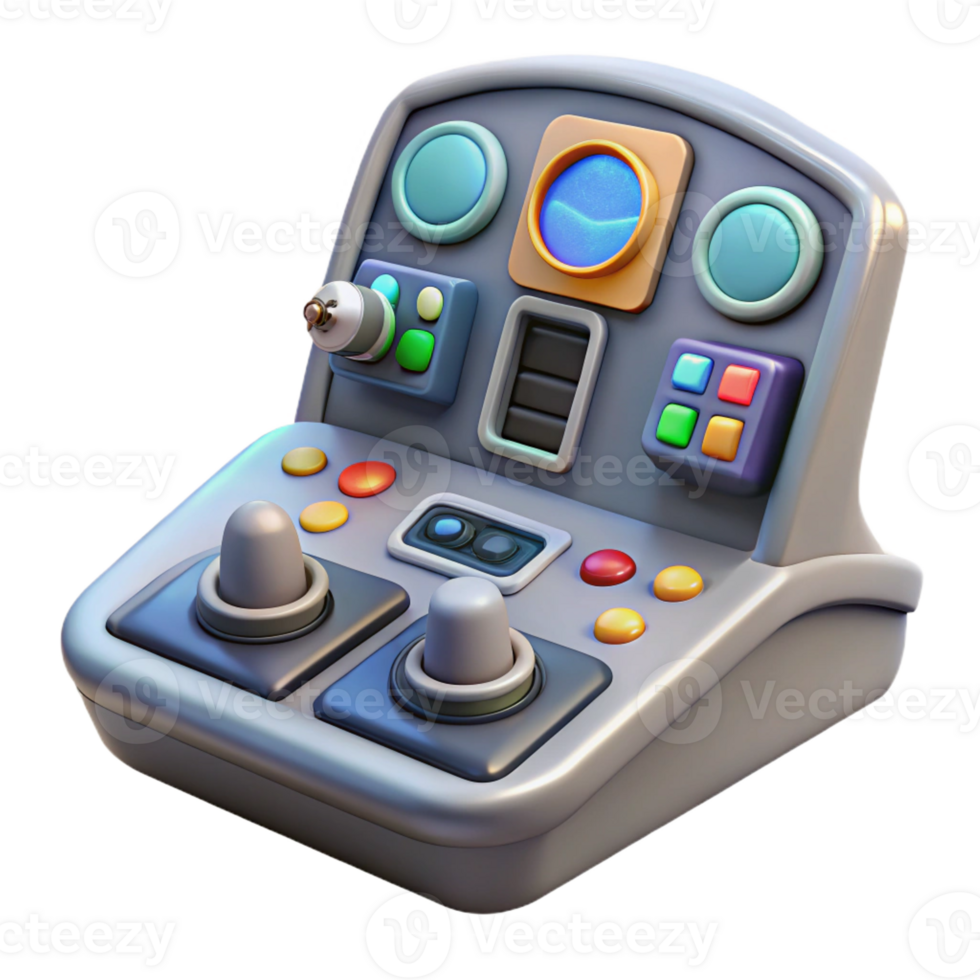 mesmerizing futuristic Spaceship control panel with buttons, levers, and displays with Transparent Background high quality png