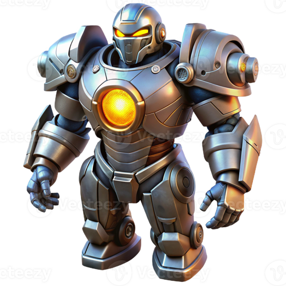 stunning joyful renaissance Advanced power armor, heavy plating, glowing energy source with Transparent Background sharp png