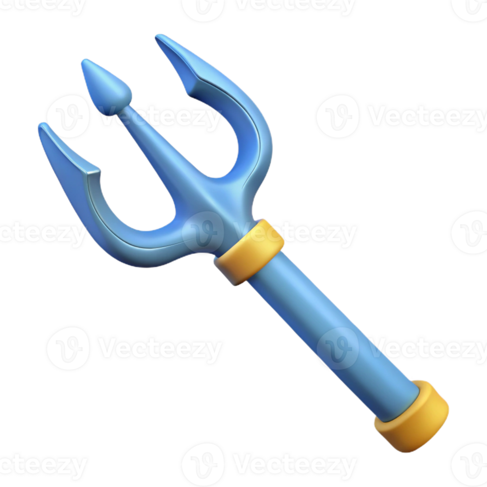 vibrant organic Trident of Poseidon, with Transparent Background 8K png