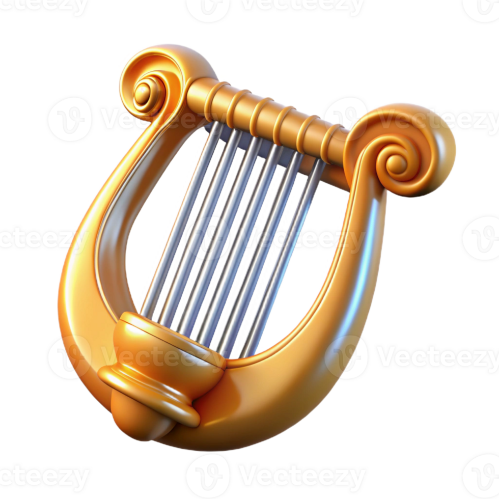 quintessential industrial Lyre of Apollo, with Transparent Background crisp png