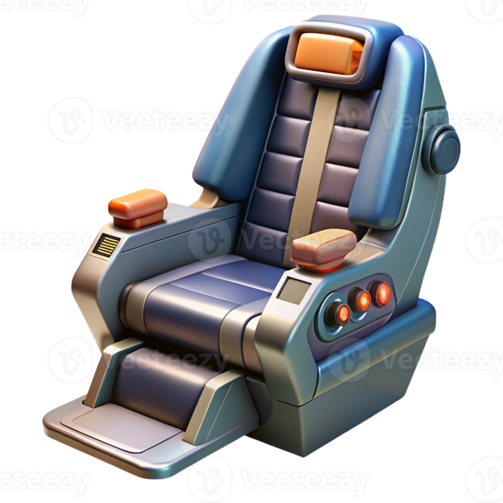spectacular impressionist Spaceship cockpit chair with controls and restraints with Transparent Background fine detail png