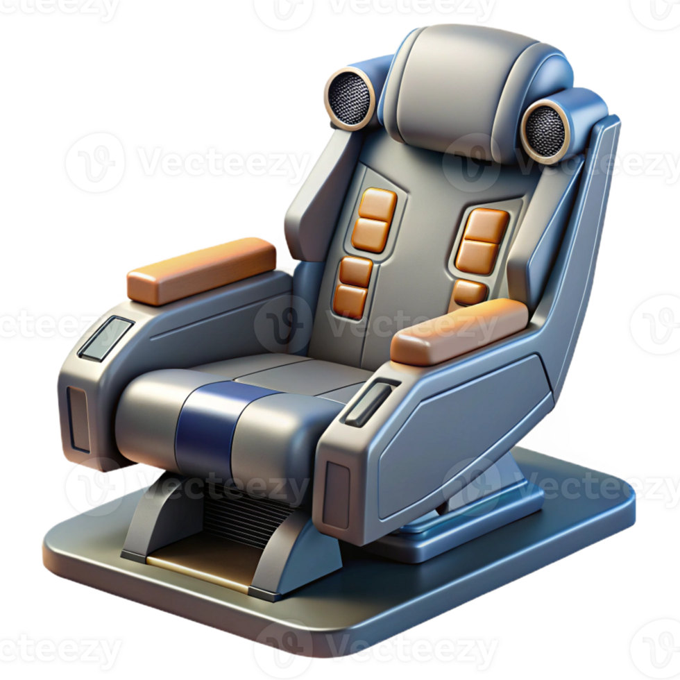 stunning timeless Spaceship cockpit chair with controls and restraints with Transparent Background png