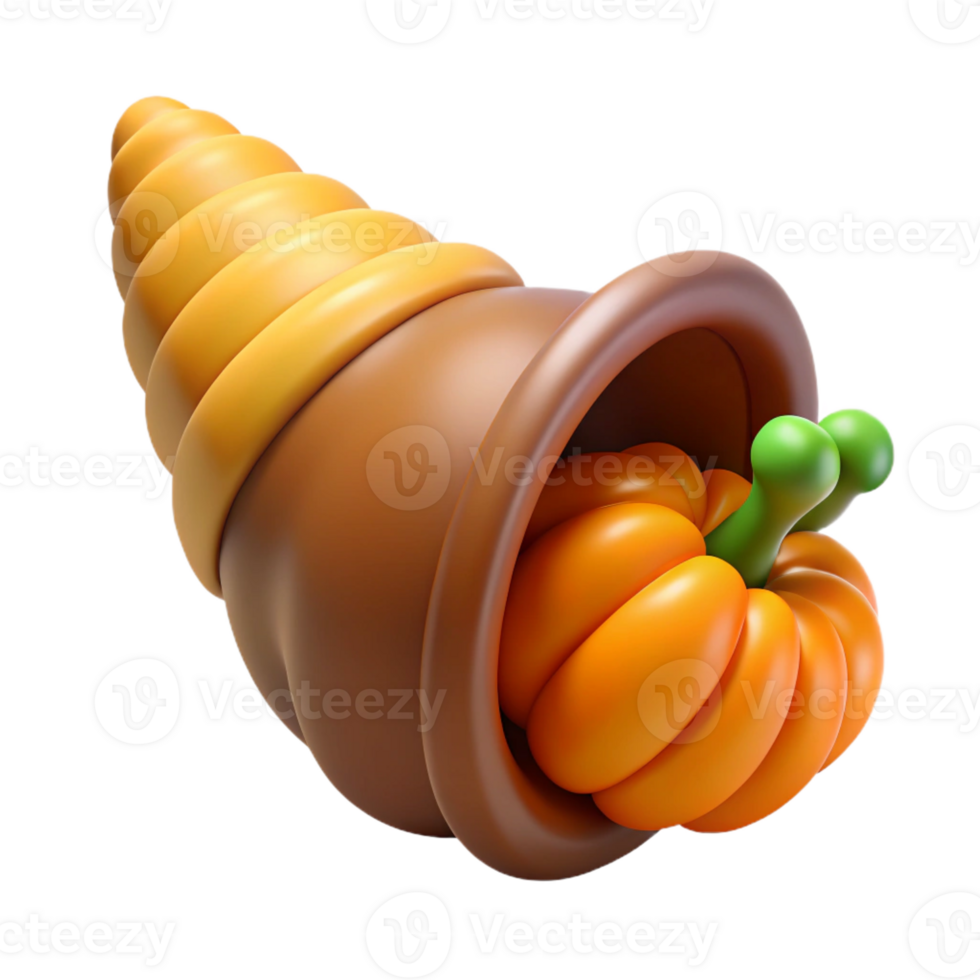 rare bohemian Cornucopia, horn of plenty, with Transparent Background precision png