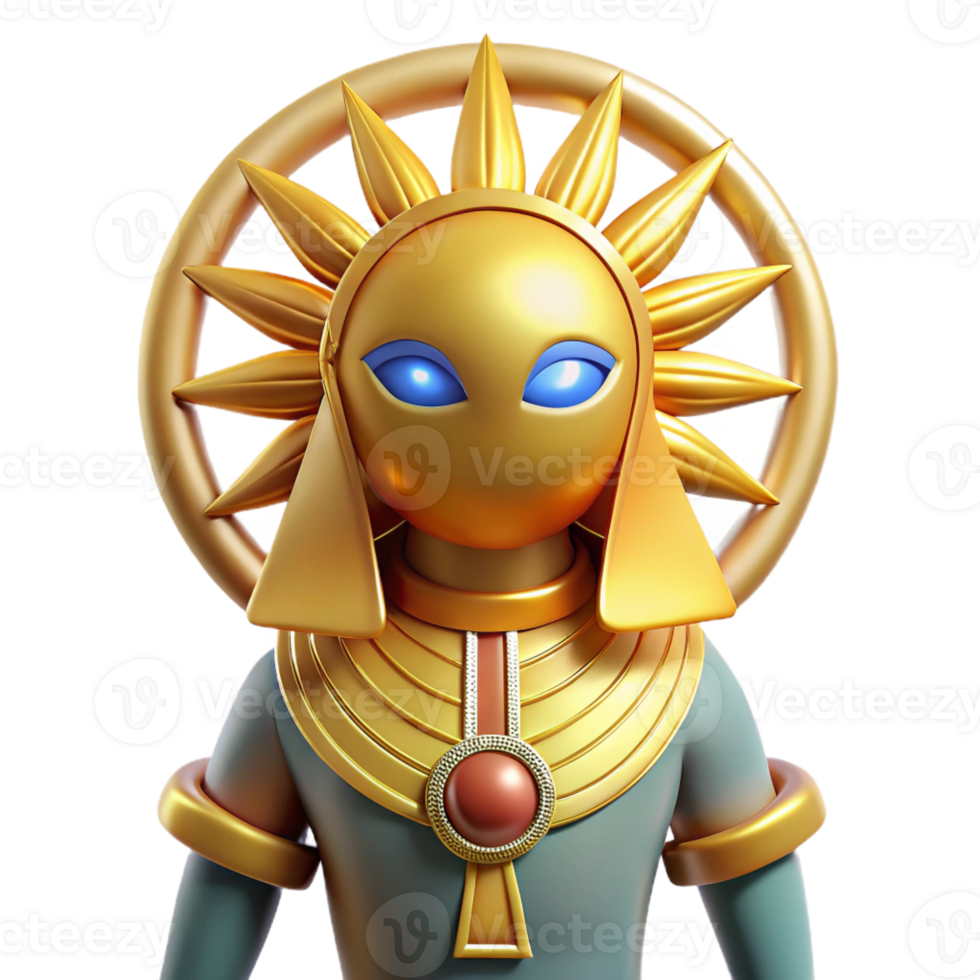 wonderful timeless Ra, Egyptian sun god, with Transparent Background png