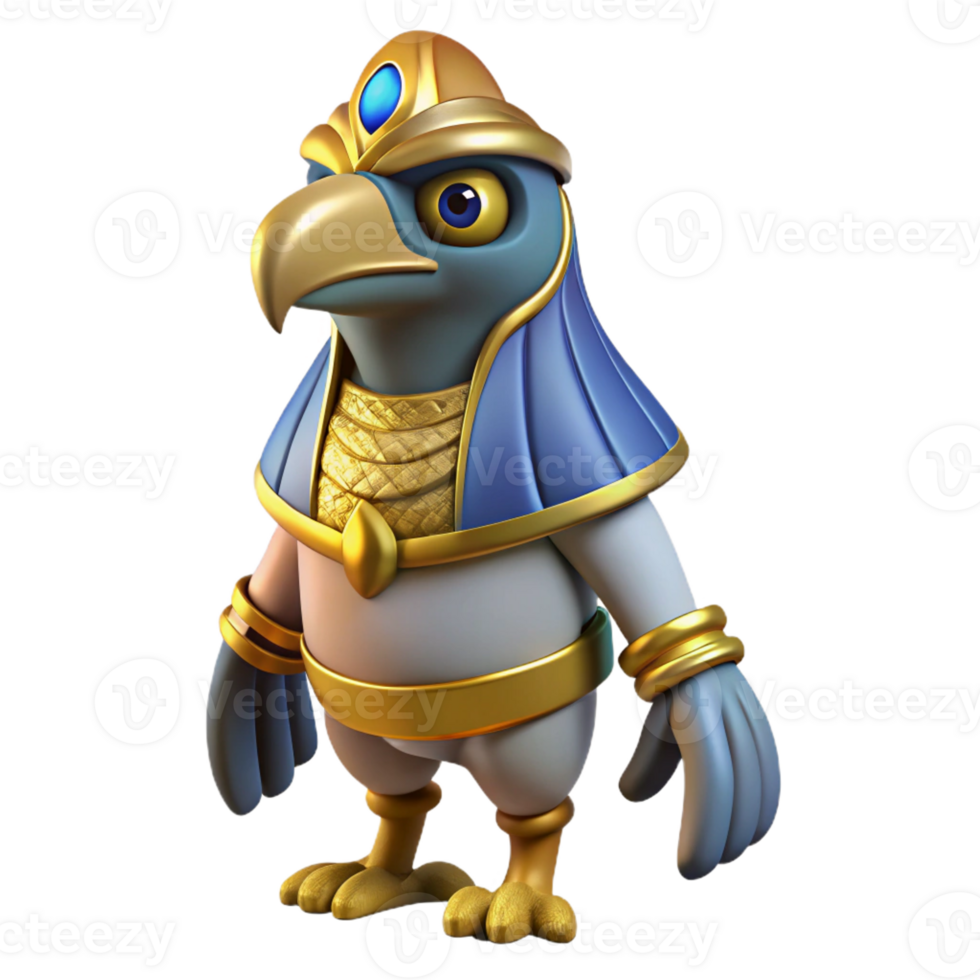 serene dreamy modern Horus, Egyptian falcon god, with Transparent Background high quality png
