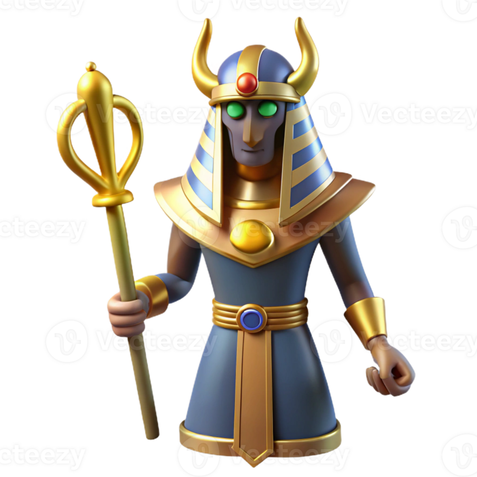 magnificent industrial Osiris, Egyptian god of the underworld, with Transparent Background original png