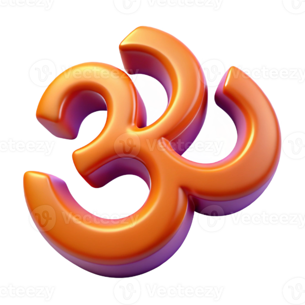 radiant calm geometric Om symbol, Hindu spiritual icon, with Transparent Background masterfully captured png