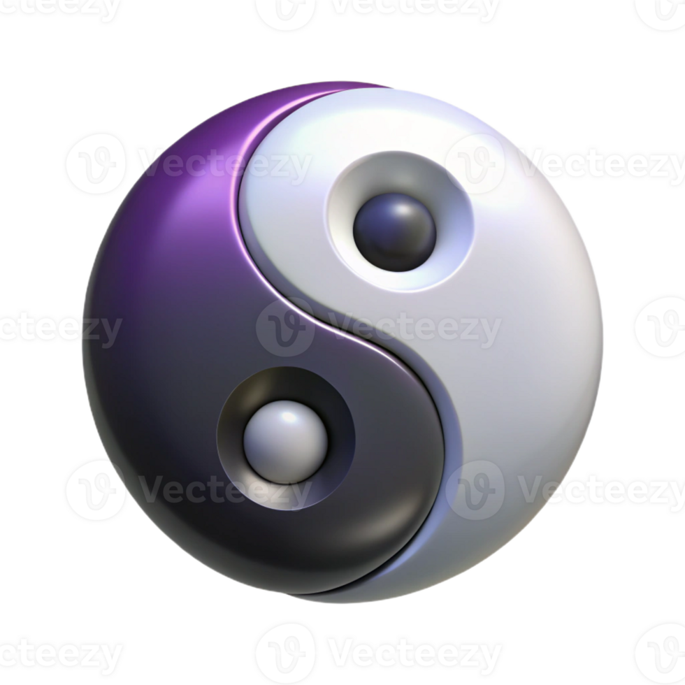 spectacular nordic Yin Yang symbol, Taoist philosophy, with Transparent Background exclusive png