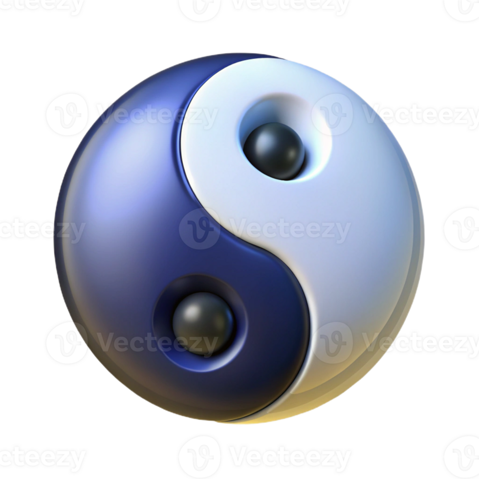 picturesque unforgettable Yin Yang symbol, Taoist philosophy, with Transparent Background png