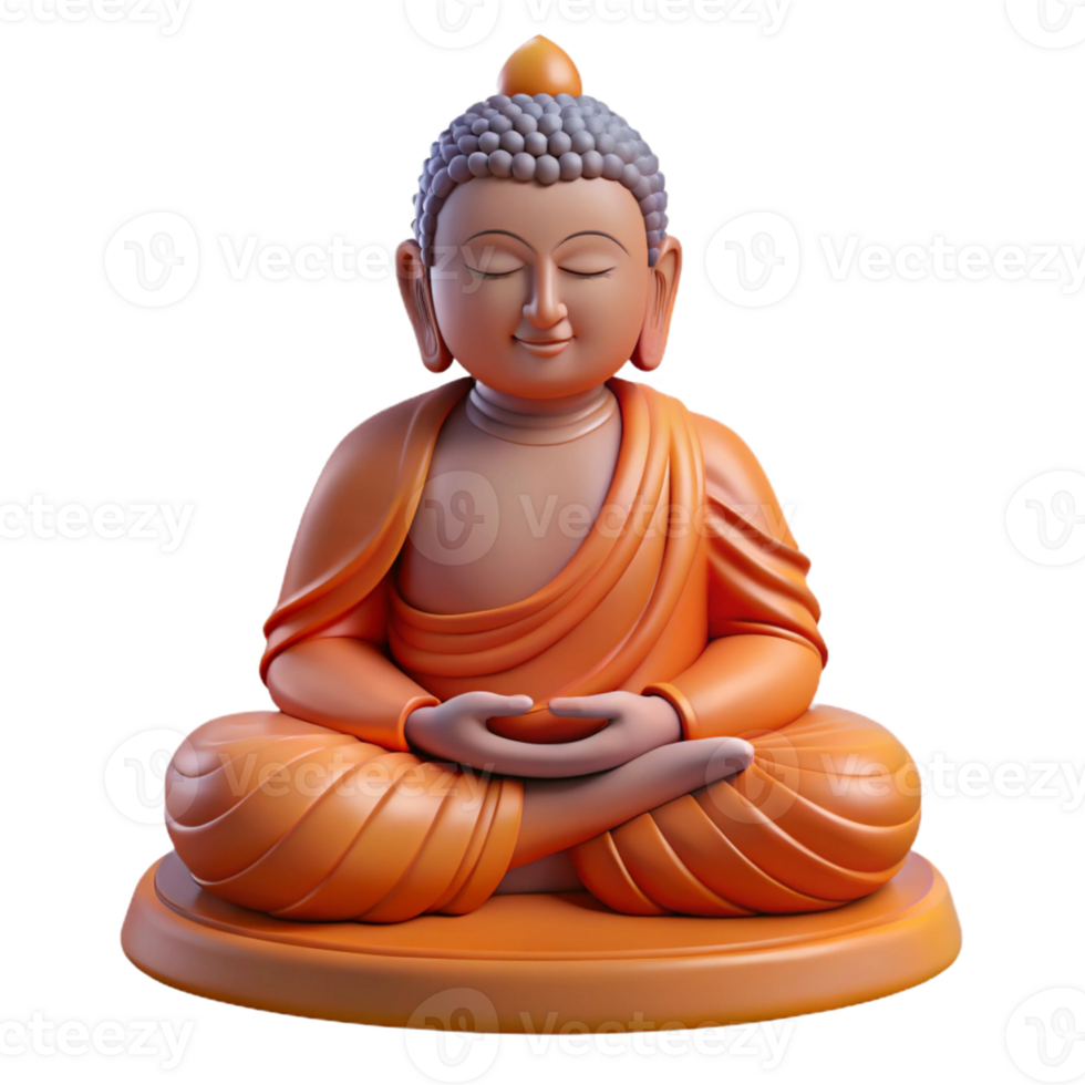 romantic sumptuous Buddha statue, meditative pose, with Transparent Background luxury png